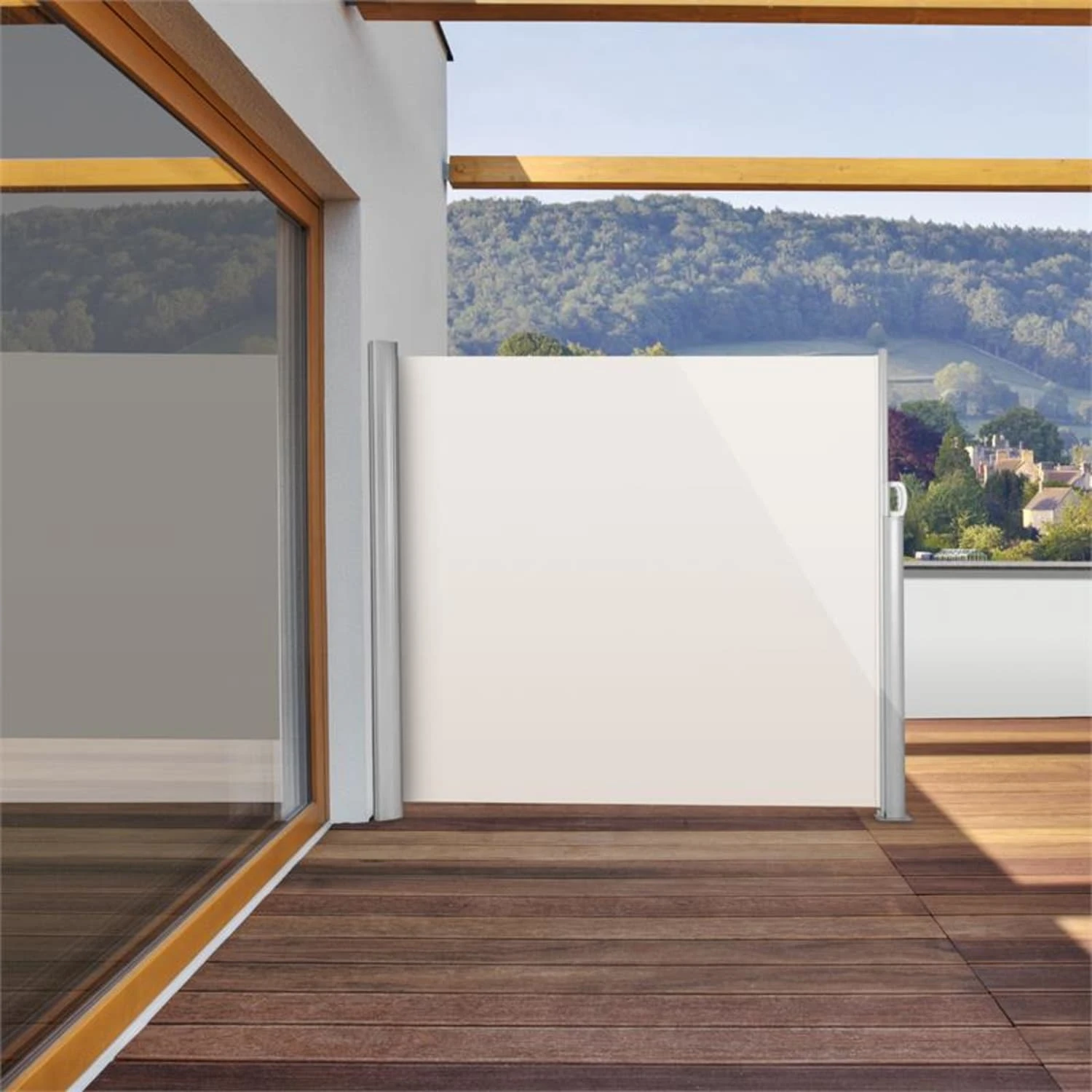 Bari 316 Seitenmarkise Seitenrollo 300x160cm Aluminium Creme 3 Bari 316 Seitenmarkise Seitenrollo 300x160cm Aluminium Creme – Bild 3