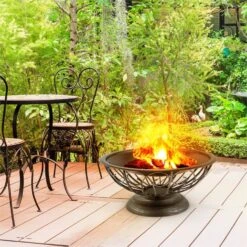 Tulip Feuerschale Ø75cmGrill Feuerstelle Funkenschutz Stahl Brüniert 16 Tulip Feuerschale Ø75cmGrill Feuerstelle Funkenschutz Stahl Brüniert -Gartenmöbel 10028582 yy 0008 ambient 08 Blumfeldt Tulip Feuerschale 75cm Grill