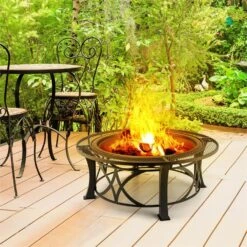 Ronda Feuerschale Ø95cm Grill Feuerstelle Funkenschutz Stahl Brüniert 14 Ronda Feuerschale Ø95cm Grill Feuerstelle Funkenschutz Stahl Brüniert -Gartenmöbel 10028583 yy 0008 ambient 08 Blumfeldt Ronda Feuerschale 95cm Grill