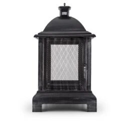 Loreo Feuerstelle Gartenkamin Feuerlaterne Gartenofen Stahl Brüniert -Gartenmöbel 10028584 yy 0003 front 03 Blumfeldt Loreo Gartenkamin Feuerstelle