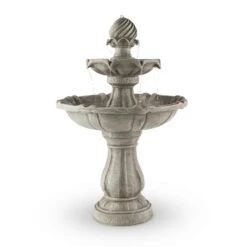 Vogelsbrunn Springbrunnen 60x90cm 3W Solar Akku Beton-Optik