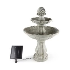 Vogelsbrunn Springbrunnen 60x90cm 3W Solar Akku Beton-Optik 7 Vogelsbrunn Springbrunnen 60x90cm 3W Solar Akku Beton-Optik -Gartenmöbel 10029039 yy 0005 front Blumfeldt Vogelsbrunn Zierbrunnen Solar