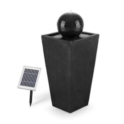 Königsbrunn Springbrunnen Solar 200 L/h LED Akku Basaltoptik