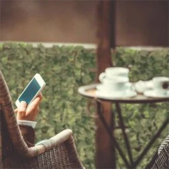 Fency Bright Ivy Sichtschutzzaun Windschutz 300x100 Cm Efeu Hellgrün -Gartenmöbel 10029244 yy 0004 ambient Blumfeldt Fency Bright Ivy Sichtschutz 3x1m Efeu