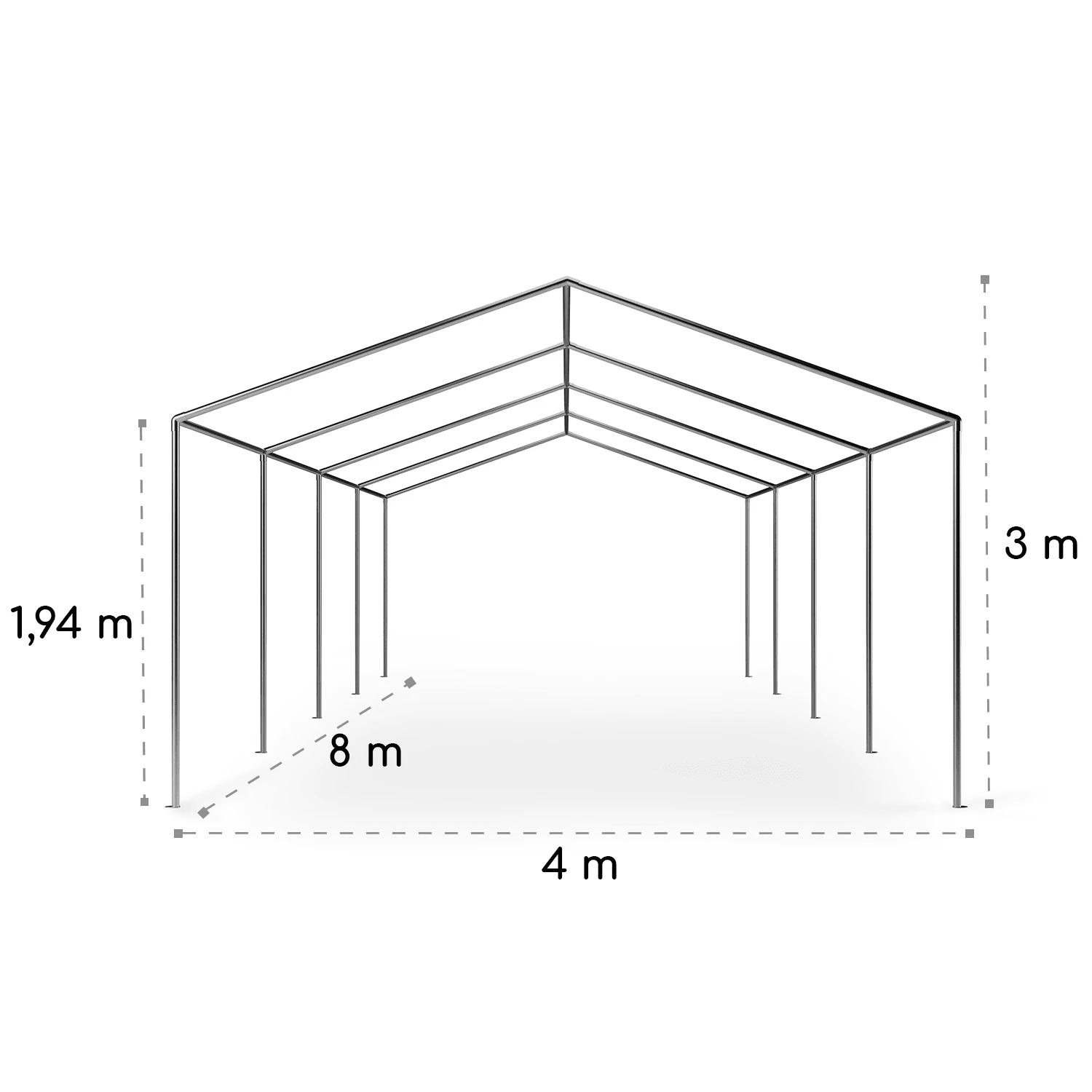 Sommerfest 4x8m 500 G/m² Partyzelt Festzelt PVC Wasserdicht Feuerfest 10 Sommerfest 4x8m 500 G/m² Partyzelt Festzelt PVC Wasserdicht Feuerfest – Bild 10