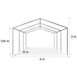Sommerfest 4x8m 500 G/m² Partyzelt Festzelt PVC Wasserdicht Verzinkt -Gartenmöbel 10029438 yy 0010 logo