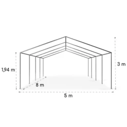 Sommerfest 5x8m 500 G/m² Partyzelt Festzelt PVC Wasserdicht Feuerfest -Gartenmöbel 10029440 yy 0010 logo