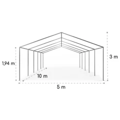 Sommerfest 5x10m 500 G/m² Partyzelt Festzelt PVC Wasserdicht Feuerfest -Gartenmöbel 10029442 yy 0010 logo
