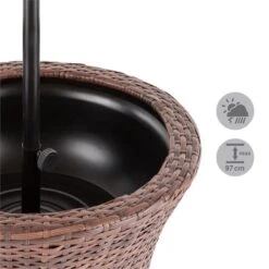 Beerboy Gartentisch Getränkekühler Ø50cm Polyrattan Bicolor Braun -Gartenmöbel 10029628 yy 0003 logo Blumfeldt Beerboy Gartentisch Polyrattan Kuehler