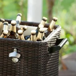 Springbreak Getränkewagen Kühlbox Terrassenkühlwagen 80l Rattandekor -Gartenmöbel 10029648 yy 0005 logo