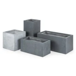 Solidflor Pflanzkübel Pflanzgefäß 79,5x38x38 Cm Fiberton Anthrazit -Gartenmöbel 10029841 yy 0004 variant Blumfeldt Solidflor Pflanztopf