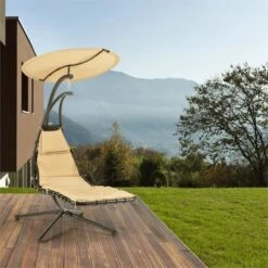 Dahlia Creamy Beige Schwingliege 200 Cm Sonnensegel Polyester Stahl -Gartenmöbel 10029977 yy 0004 ambient hanging chair