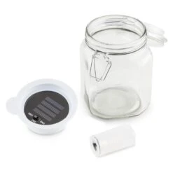 Wetterfrosch LED-Stimmungslicht Gelb/blau Einweckglas Solar Akku 7 Wetterfrosch LED-Stimmungslicht Gelb/blau Einweckglas Solar Akku -Gartenmöbel 10030097 yy 0003 detail oneConcept Wetterfrosch Solarlicht LED Glas