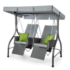 Concordia Hollywoodschaukel Gartenschaukel 185 Cm 2 Sitze Sonnendach -Gartenmöbel 10030566 yy 0007 front Blumfeldt Concordia Hollywoodschaukel