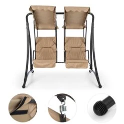 Skywalker Hollywoodschaukel Gartenschaukel 180 Cm 2 Sitze Sonnendach -Gartenmöbel 10030567 yy 0003 detail Blumfeldt Skywalker Hollywoodschaukel