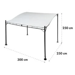 Allure Pergola Vordach Anbaupavillon 300x250cm Polyester Hellbeige -Gartenmöbel 10030689 yy 0005 logo Blumfeldt Allure Pergola Vordach Anbaupavillon