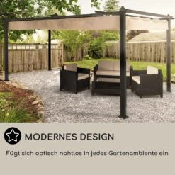 Pantheon 3x4 Pergola Vordach 3x4m Aluminium Sonnendach Polyester -Gartenmöbel 10030937 DE 0006 usp