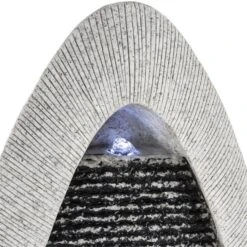 Gavarnie Wandbrunnen LED 37,5x89,5x9 Cm Oval 6W Pumpe IP 67 -Gartenmöbel 10030994 yy 0005 detail Blumfeldt Gavarnie Wandbrunnen Naturstein Optik