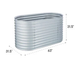 High Grow Hochbeet Gartenbeet 1,6m Zink-Alu-Beschichtung Silber -Gartenmöbel 10031113 uk 0005 logo