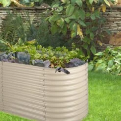High Grow Hochbeet Gartenbeet 2,0m Zink-Alu-Beschichtung Beige -Gartenmöbel 10031120 uk 0003 logo