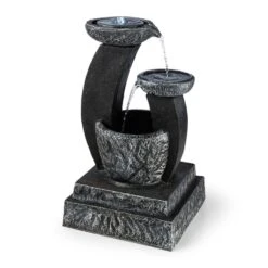 Fantaghiro Zierbrunnen Gartenbrunnen 3W Solar LED Polyresin Steinoptik -Gartenmöbel 10031398 yy 0004 front Blumfeldt Fantaghiro Zierbrunnen 3W Steinoptik