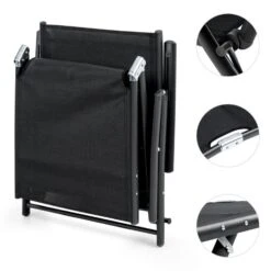 Modena Sonnenliege 64x85x170cm Aluminium/Stahlrohr Schwarz -Gartenmöbel 10031441 yy 0005 detail Blumfeldt Modena Sonnenliege 64x85x170cm schwarz