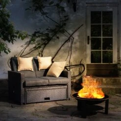 Mithras Feuerschale Ø75cm Funkenschutz Ø60cm Grillrost Gusseisen Stahl -Gartenmöbel 10031450 uk 0003 ambient Blumfeldt Mithras Feuerschale