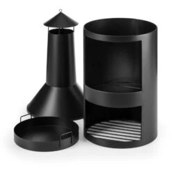 Westeros Gartenofen Terrassenofen Holzofen Ø45cm Stahlblech Schwarz -Gartenmöbel 10031481 yy 0004 detail Blumfeldt Westeros Gartenofen schwarz