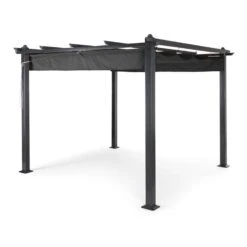 Pantheon 3x3 Pergola Vordach 3x3m Aluminium Sonnendach Polyester Grau