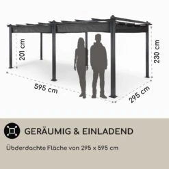 Pantheon 3x6 Pergola Vordach 3x6m Aluminium Sonnendach Polyester Grau 12 Pantheon 3x6 Pergola Vordach 3x6m Aluminium Sonnendach Polyester Grau -Gartenmöbel 10031885 DE 0004 usp