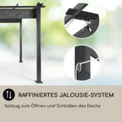 Pantheon 3x6 Pergola Vordach 3x6m Aluminium Sonnendach Polyester Grau 13 Pantheon 3x6 Pergola Vordach 3x6m Aluminium Sonnendach Polyester Grau -Gartenmöbel 10031885 DE 0005 usp