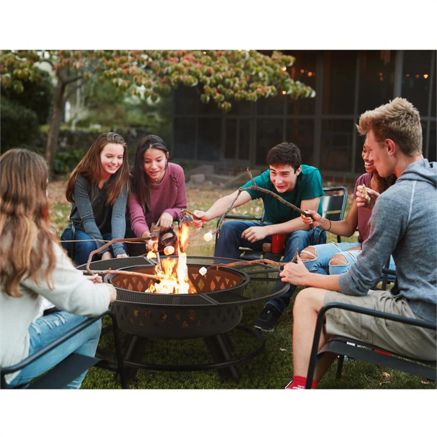 Rosario 3-in-1-Feuerschale Ø120cm | 70cm Grill | Tischplatte Stahl 2 Rosario 3-in-1-Feuerschale Ø120cm | 70cm Grill | Tischplatte Stahl – Bild 2