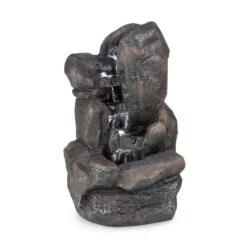 Felsquell Solar-Kaskadenbrunnen Akkubetrieb 2 KW Solarpanel 3 LEDs -Gartenmöbel 10032286 yy 0003 detail Blumfeldt Felsquell Solar Kaskadenbrunnen