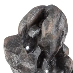 Felsquell Solar-Kaskadenbrunnen Akkubetrieb 2 KW Solarpanel 3 LEDs -Gartenmöbel 10032286 yy 0005 detail Blumfeldt Felsquell Solar Kaskadenbrunnen