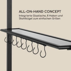 Steakhouse Grilldach 220x215x140cm PE 180 G/m² Flammhemmend Stahl Grau -Gartenmöbel 10032523 de 0004 logo