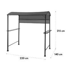 Steakhouse Grilldach 220x215x140cm PE 180 G/m² Flammhemmend Stahl Grau -Gartenmöbel 10032523 yy 0011 logo