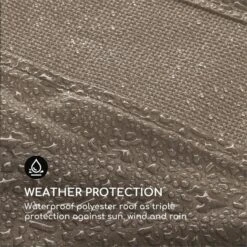 Senator Ersatzdach Sonnenschutz Polyester Wasserdicht Taupe -Gartenmöbel 10032570 yy 0003 logo Blumfeldt Senator Ersatzdach taupe