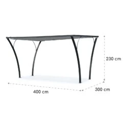 Palazzo Pavillon 4x3m Faltdach Polyester Aluminium Schwarz / Grau -Gartenmöbel 10032577 yy 0007 logo