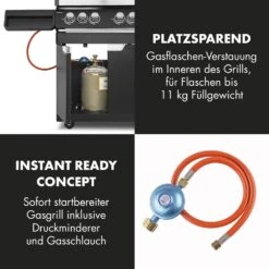 Highgrade 4 IB Gasgrill 6 Brenner 19,8 KW 71x46cm Grill Edelstahl -Gartenmöbel 10032580 de 0008 logo