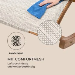 Mauritius Schwingliege Mit Dach ComfortMesh 180kg Max.wetterfest Creme -Gartenmöbel 10032587 de 0004 logo