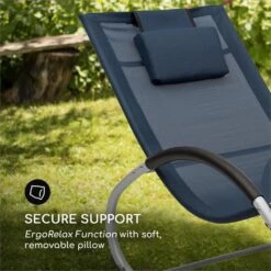 Westwood Rocking Chair Schaukelliege Ergonomisch Aluminium Dunkelblau -Gartenmöbel 10033306 yy 0007 logo Blumfeldt Westwood Rocking Chair Schaukelliege