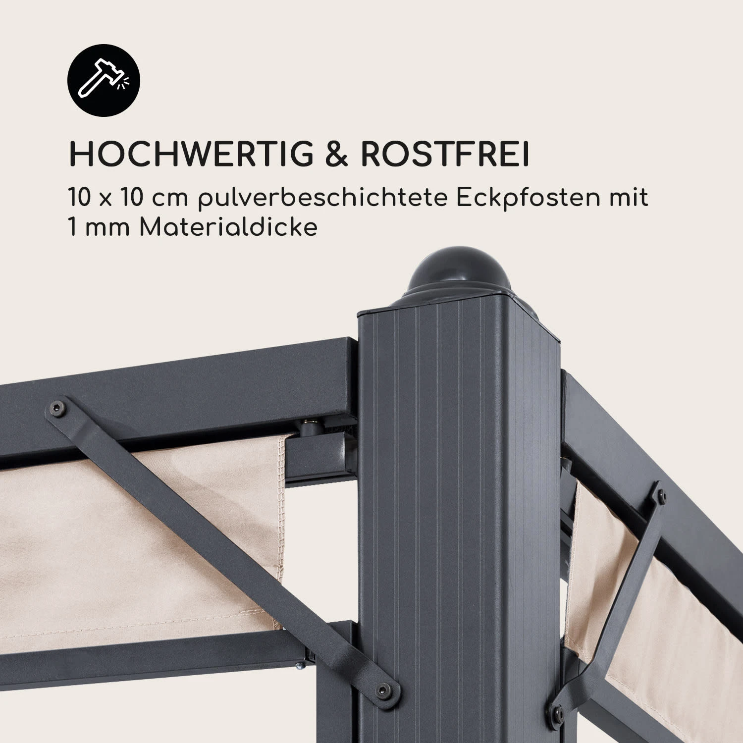 Pantheon Cortina Pavillon Mit Dach 3x4m 4 Seitenteile Beige 7 Pantheon Cortina Pavillon Mit Dach 3x4m 4 Seitenteile Beige – Bild 7