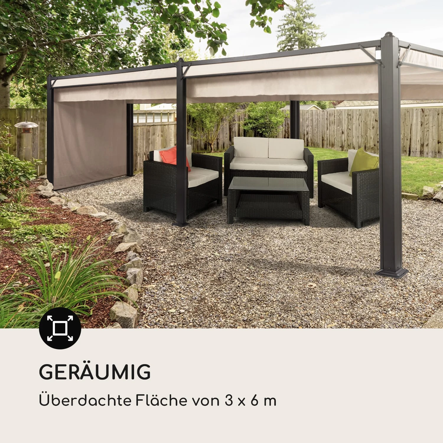 Pantheon Cortina Pavillon Mit Dach 3x6m 4 Seitenteile Beige 4 Pantheon Cortina Pavillon Mit Dach 3x6m 4 Seitenteile Beige – Bild 4