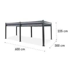 Pantheon Cortina Pavillon Mit Dach 3x6m 4 Seitenteile Grau -Gartenmöbel 10033321 yy 0009 logo Blumfeldt Pantheon Cortina Pavillon 3x6m grau