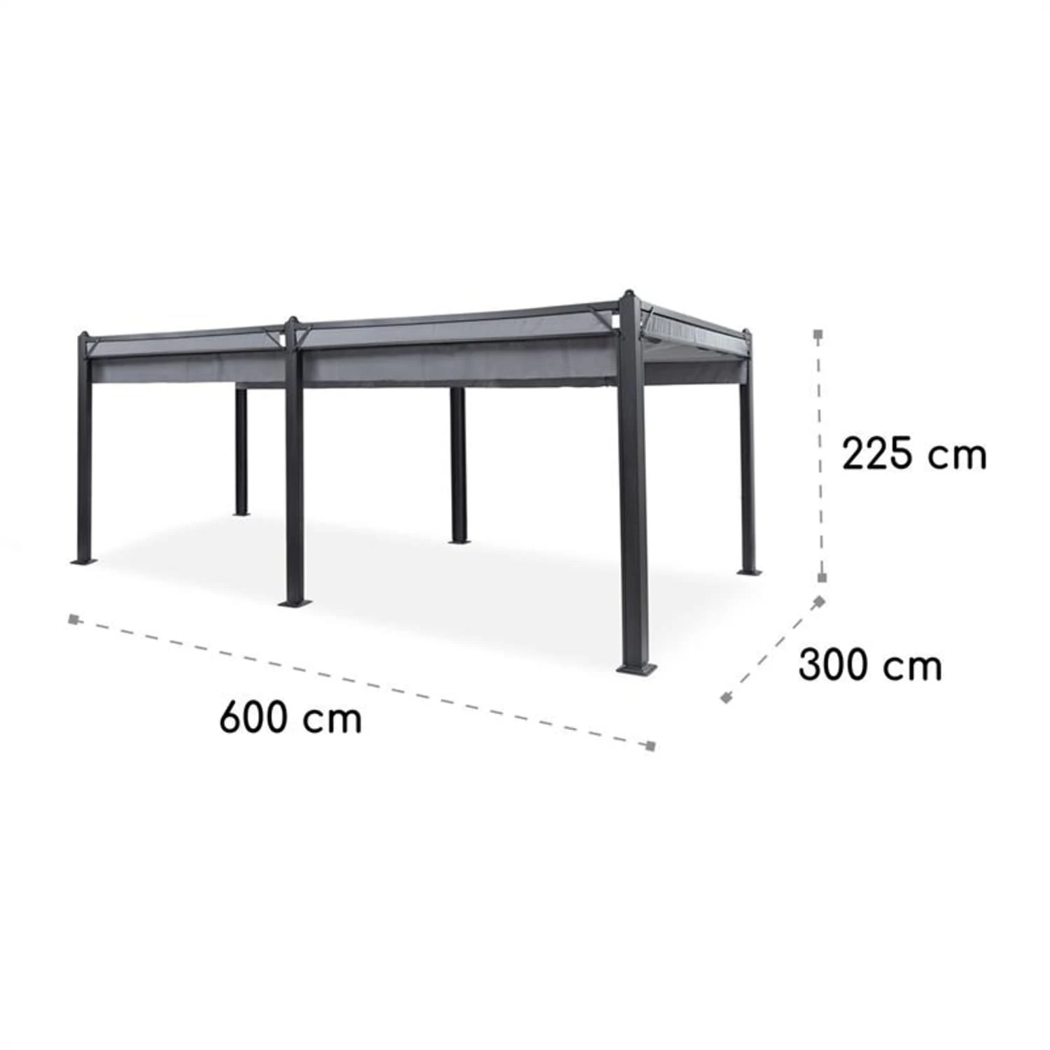 Pantheon Cortina Pavillon Mit Dach 3x6m 4 Seitenteile Grau – Bild 9