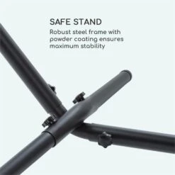 Sri Lanka Swing Hängematte Stahlrahmen 160 Kg Max. Gestreift -Gartenmöbel 10033371 yy 0004 logo Blumfeldt Sri Lanka Swing Haengematte gestreift