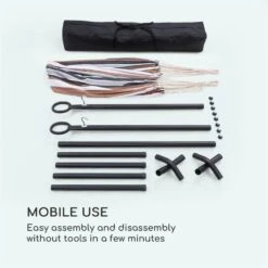 Sri Lanka Swing Hängematte Stahlrahmen 160 Kg Max. Gestreift -Gartenmöbel 10033371 yy 0007 logo Blumfeldt Sri Lanka Swing Haengematte gestreift