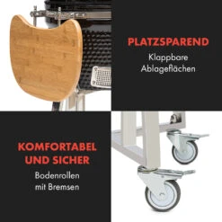 Queensize Kamado Grill Thermometer Abnehmbare Seitenteile Schwarz -Gartenmöbel 10033377 de 0007 logo