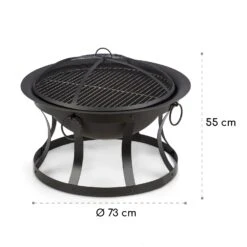 Pentos 2-in-1-Feuerschale Ø73cm Funkenschutz Ø60cm Grill Gusseisen -Gartenmöbel 10033380 yy 0009 logo