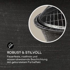 Nolana 2-in-1-Feuerschale Ø73cm Funkenschutz Ø64cm Grill Stahl Schwarz 13 Nolana 2-in-1-Feuerschale Ø73cm Funkenschutz Ø64cm Grill Stahl Schwarz -Gartenmöbel 10033383 de 0005 logo